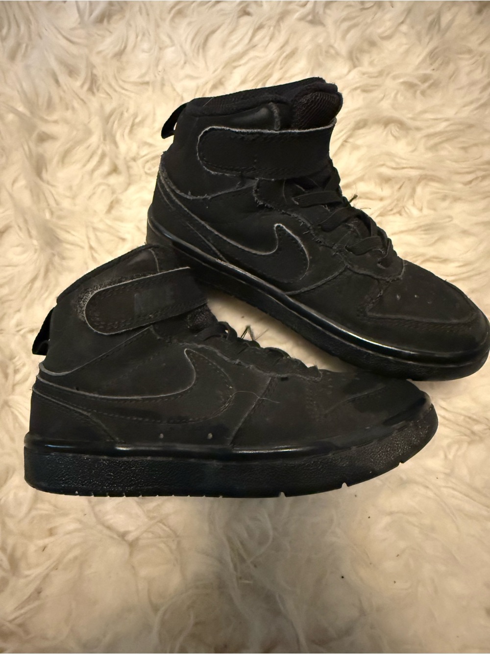 Nike Kids Black High-Top Sneakers with Ankle Strap